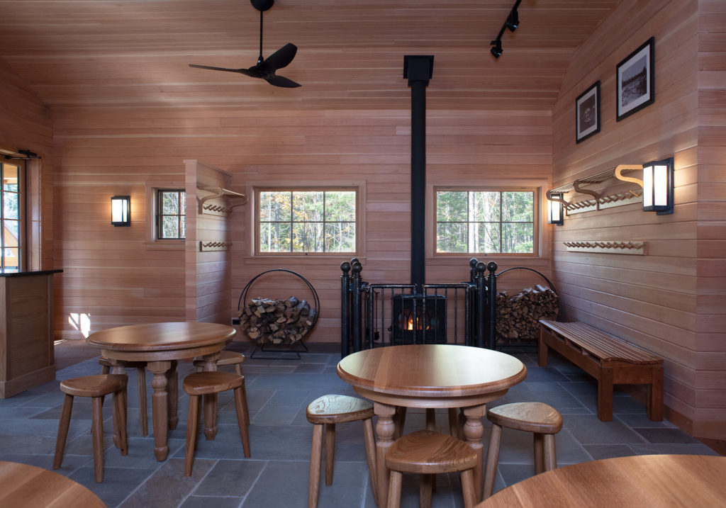 The Warm interior of the Long Logan Campus Visitor Center