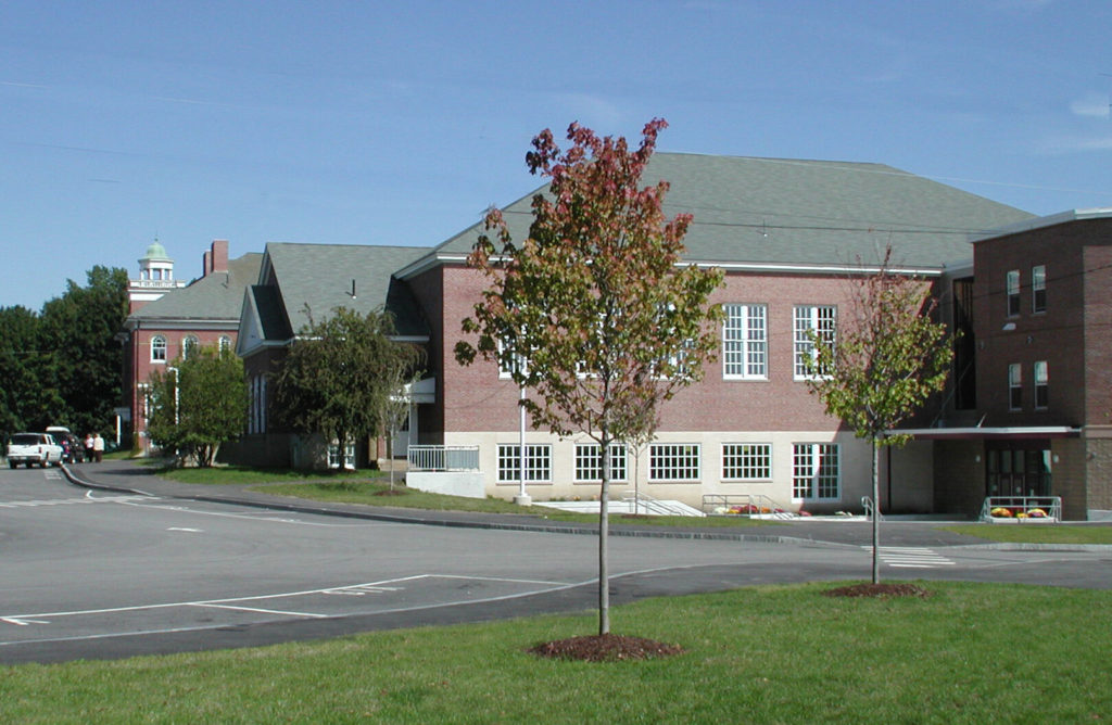 The exterior of the renovated York Middle School in York, Maine