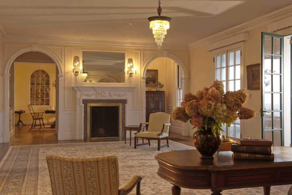 The historic interior design of the High Seas Dormitory and Conference Center untouched by renovations.