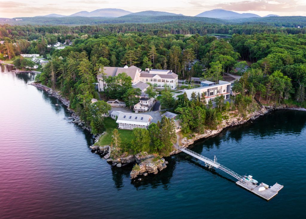 A view from above of the Center for Science Entrepreneurship located on Mount Desert Island.