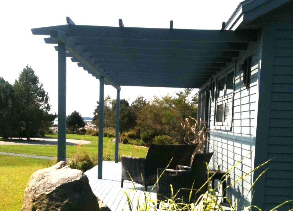 The renovated porch area of the Seawall Point Cottage.